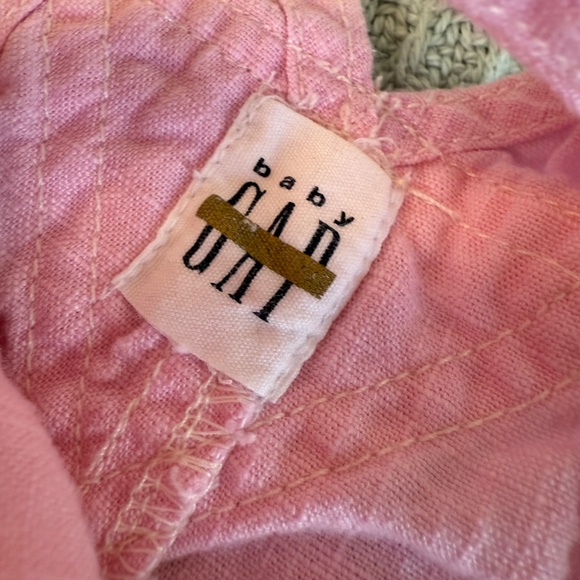 Vintage Baby Gap Pink Short Overalls 6-12 Mo Carpenter Twill Bibs Girls Y2K - Picture 4 of 8